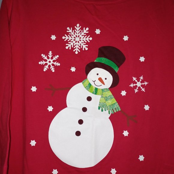 BELLA SNOWMAN WINTER CHRISTMAS HOLIDAY THEME TOP - Picture 3 of 9